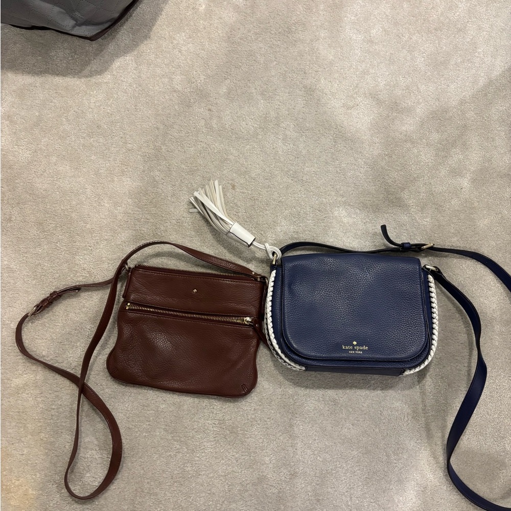Kate Spade Navy and Chocolate Crossbody Bags